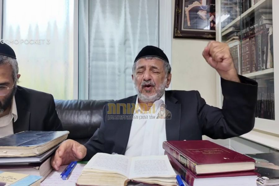 הרב שמעוני בצלאלי בתפילה על הרב יפת טיירי אב תשפו צילום מסך
